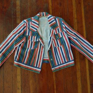 Retro Striped Denim Jacket